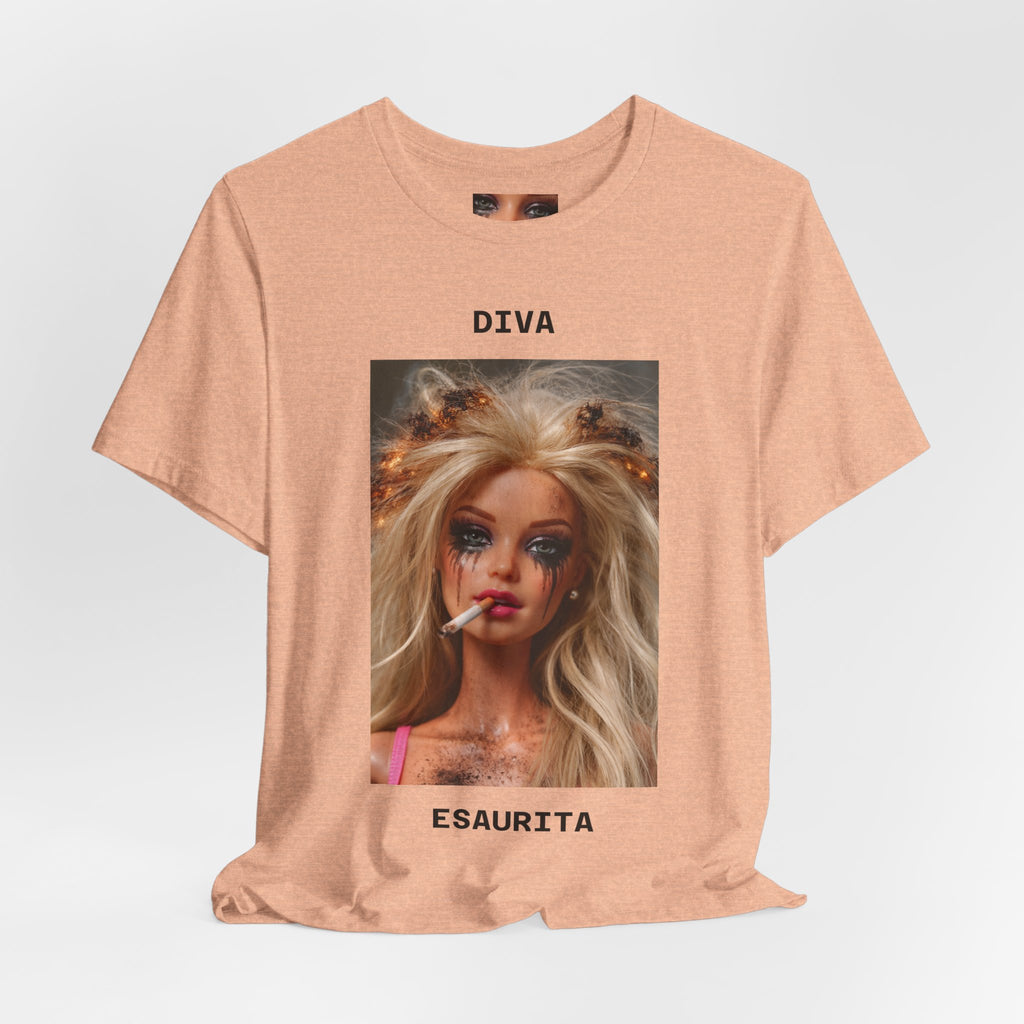 Diva Esaurita Graphic Tee — Glam Doll Portrait T‑Shirt